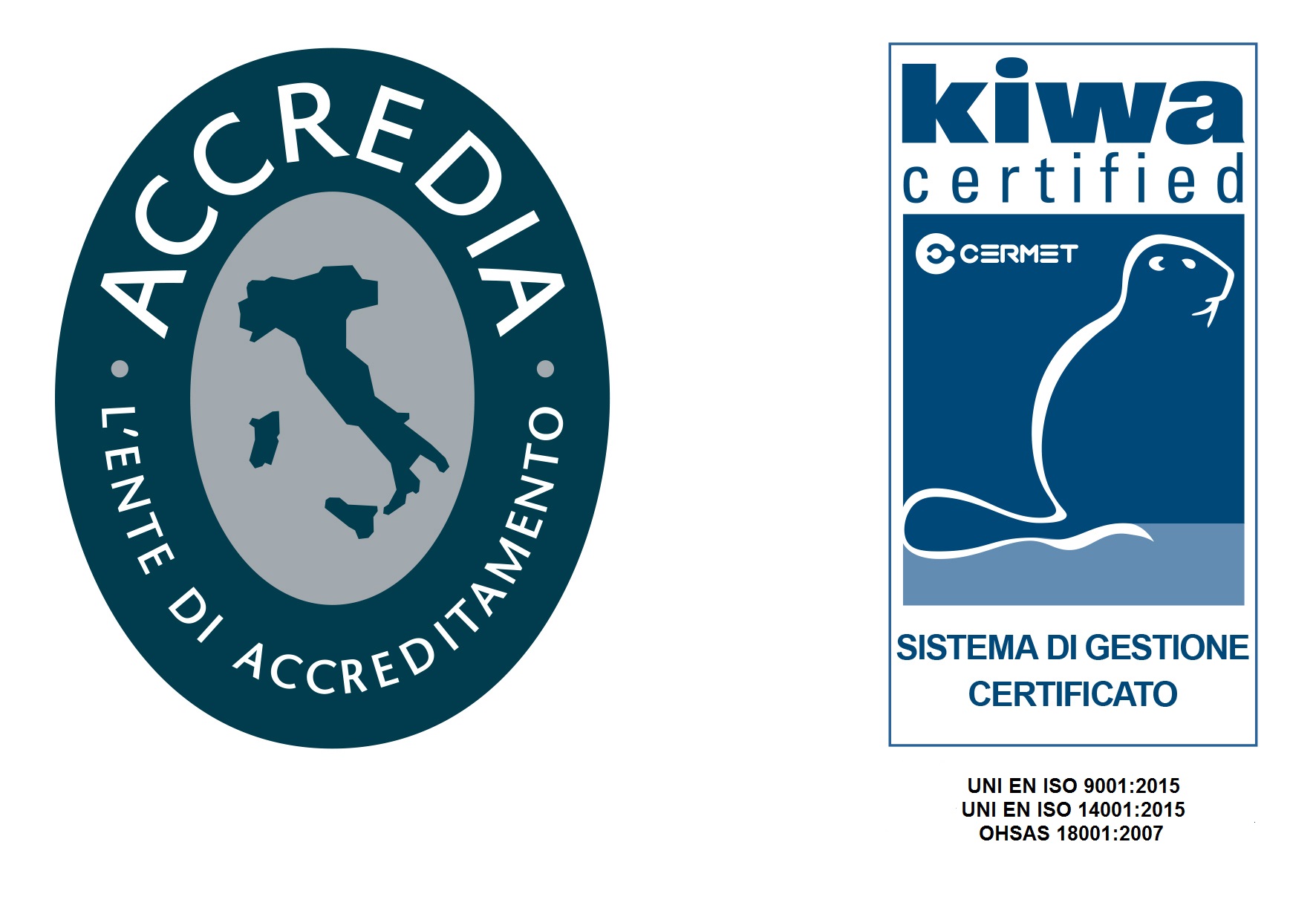 Kiwa Accredia Blu SISTEMA ISO 9001 ISO 14001 OHSAS 18001 vecchie edizioni Copia